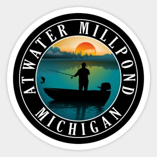 Atwater Millpond Fishing Michigan Sunset Sticker